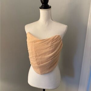 JLUXLABEL Champagne colored Crop Corset. Size large. NWT